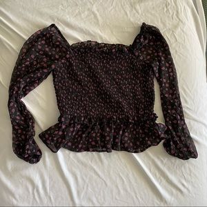Black Floral Top